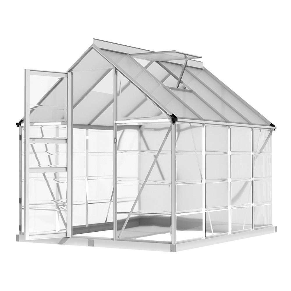 Uv-Resistant Aluminium Greenhouse With Lockable Door Garden & Accessories