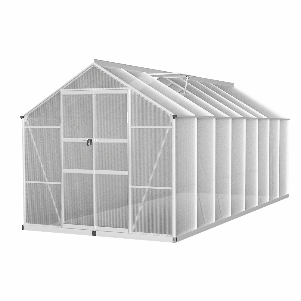 Uv-Resistant Polycarbonate Aluminium Greenhouse 4.7X2.5M Garden & Accessories