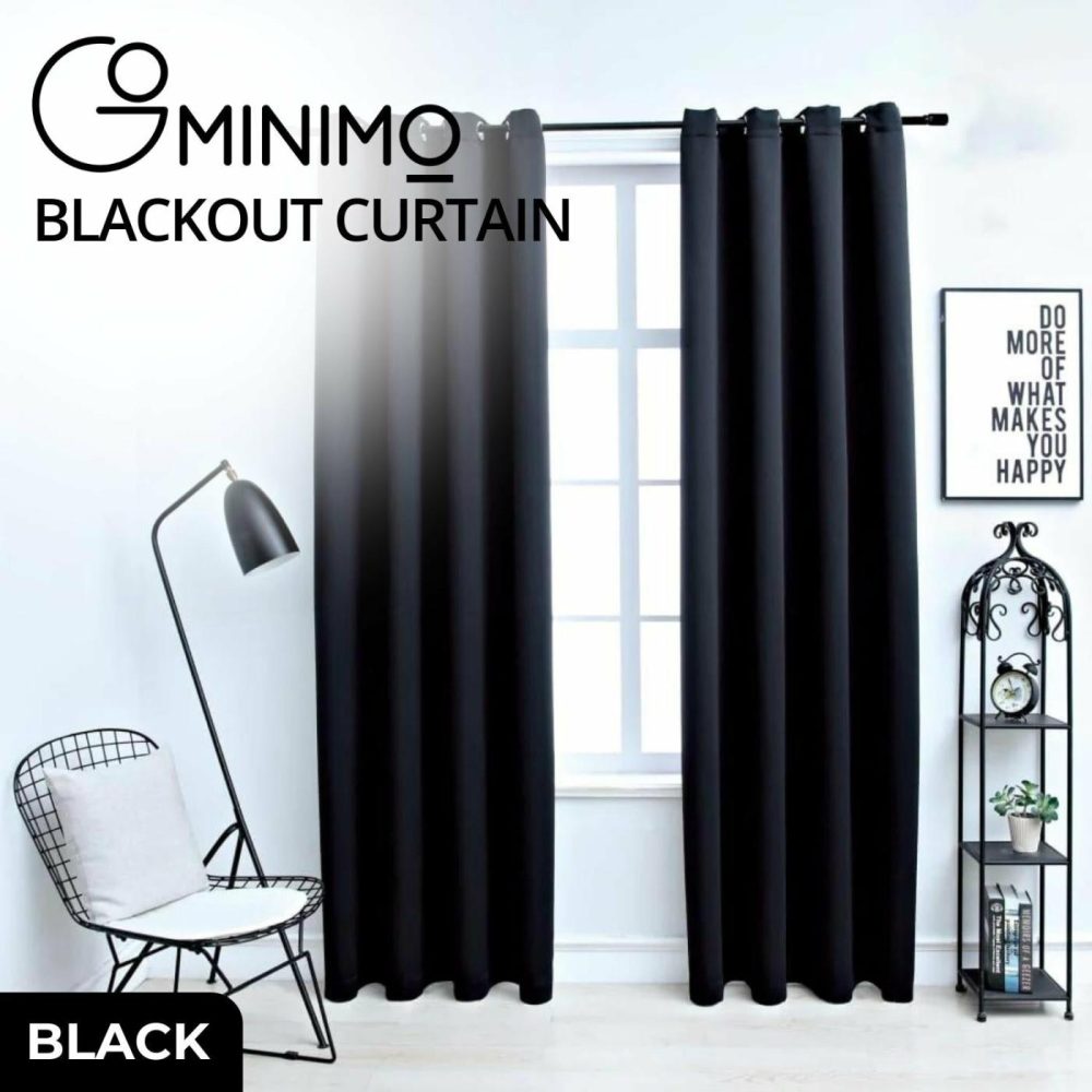 Velvet Blackout Thermal Insulated Eyelet Curtains Set, Curtains