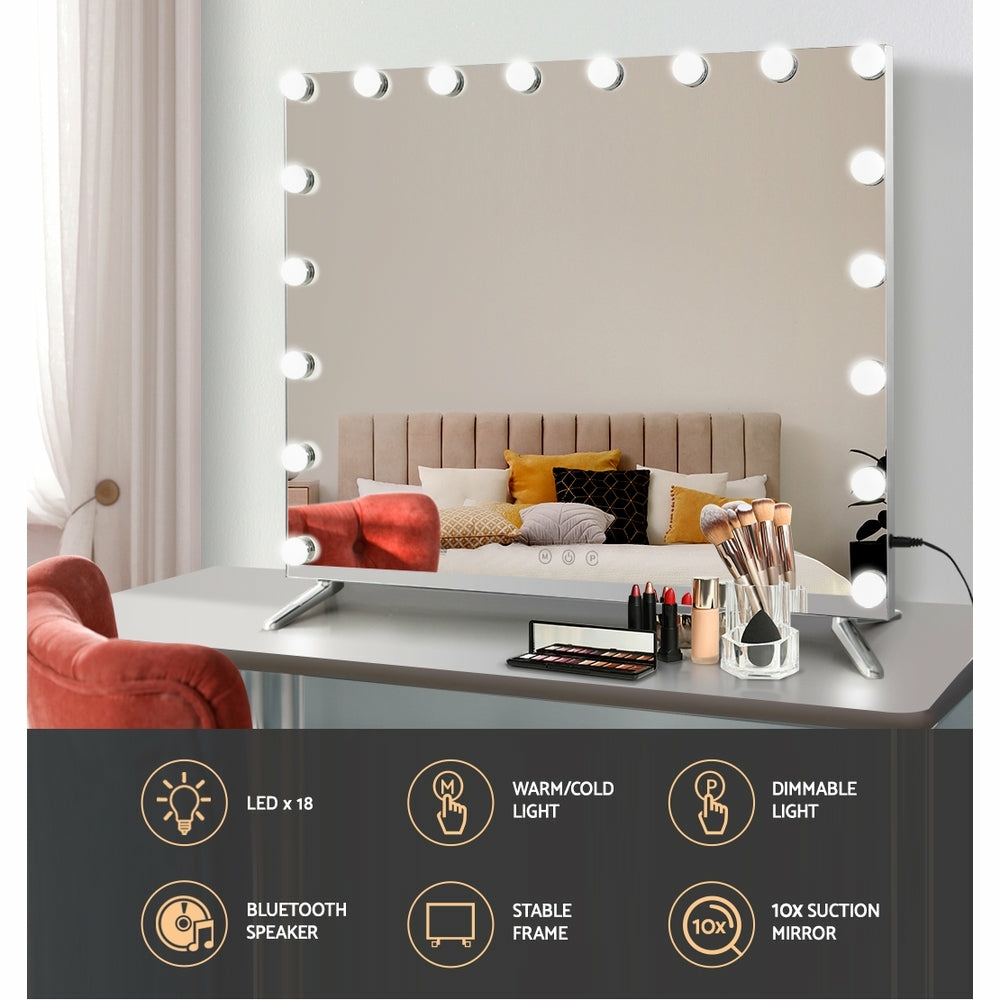 18 Led Bluetooth Makeup Mirror With Touch Controls Health & Beauty