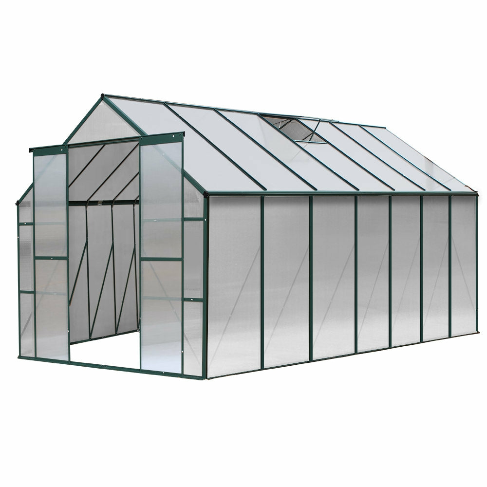 Durable 4X2M Aluminium Polycarbonate Greenhouse Set Garden & Accessories