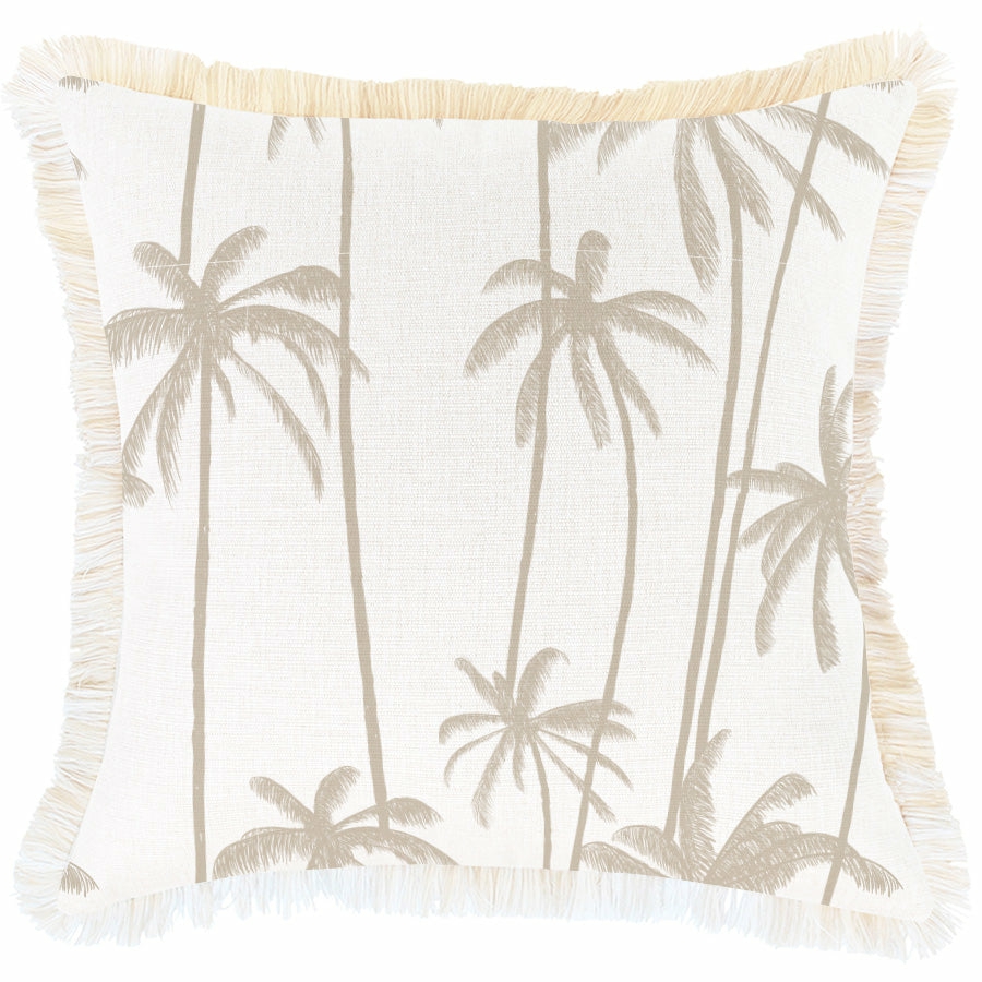 Water Repellent Fringe Cushion Cover-Beige-45X45Cm Bedding